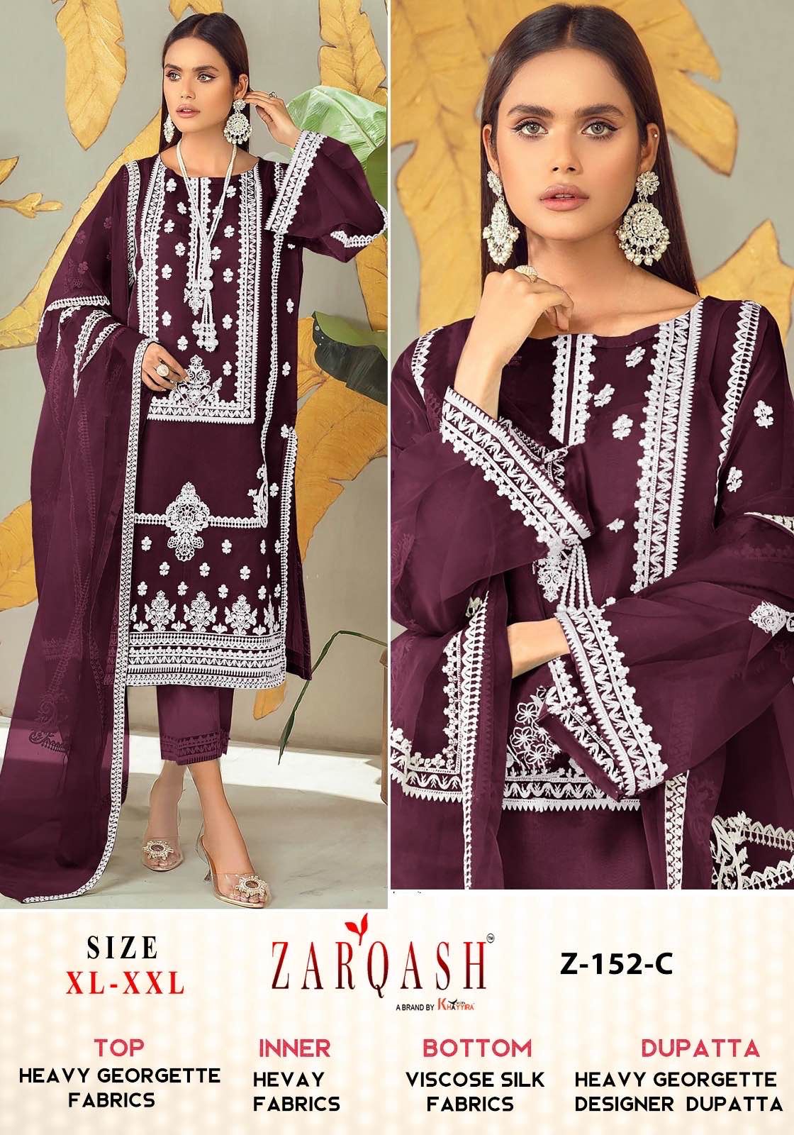 Zarqash Z 152 Georgette Pakistani Readymade Suits
